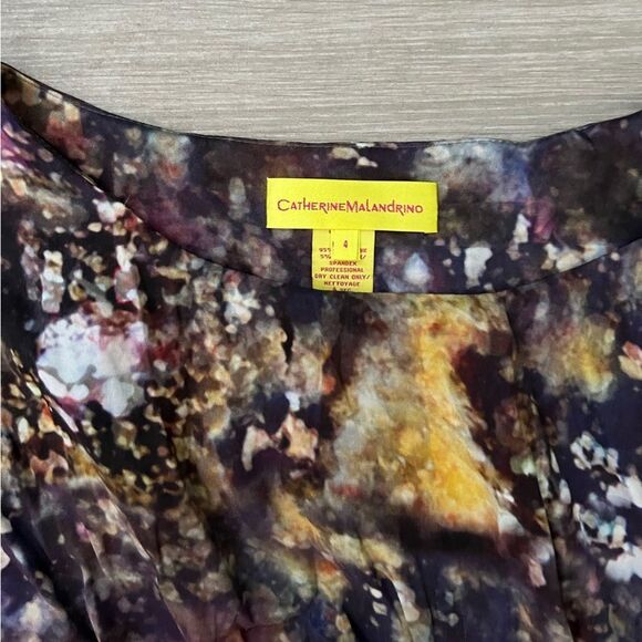 CATHERINE MALANDRINO size 4 P silk floral flowy dress in excellent condition - Picture 8 of 13